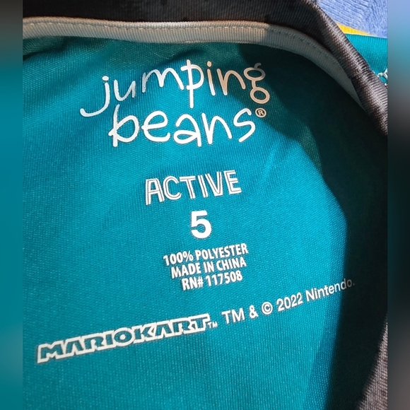 Jumping Beans Mario Kart Teal and Black Graphic T-Shirt - Picture 4 of 4